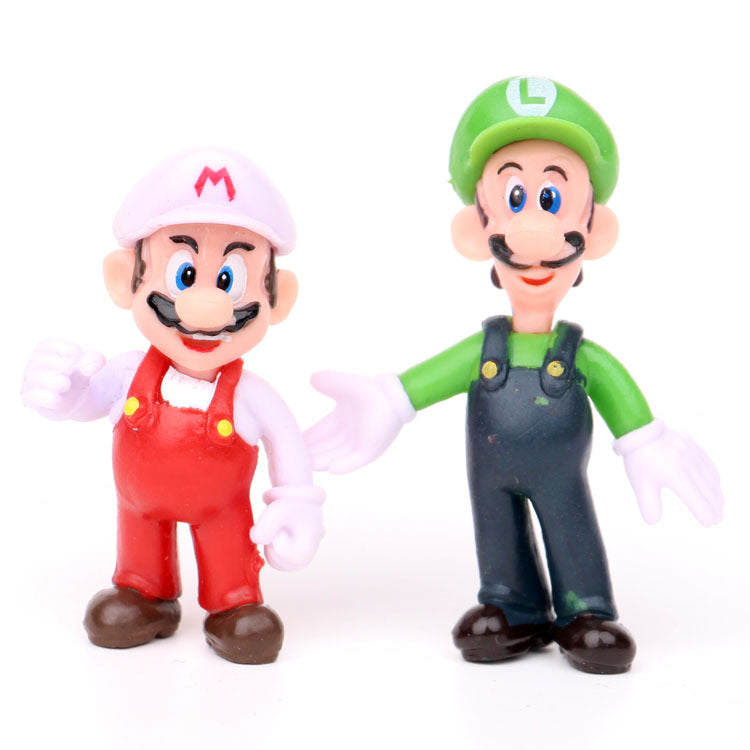 Mario Mushroom Gorilla Figurines for Cake Decor (Set of 10)