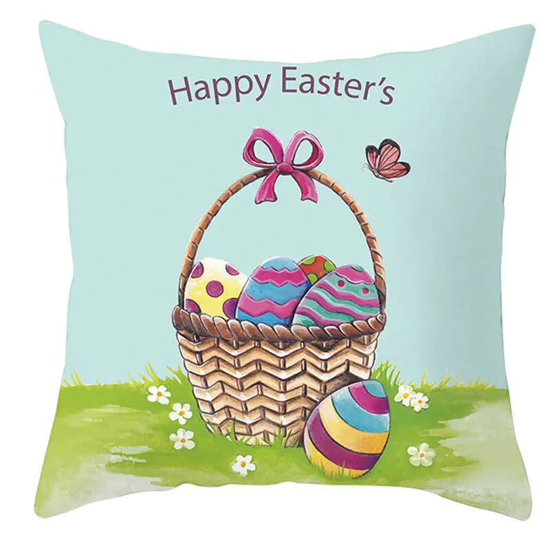 Easter Short Plush Pillowcase Cushion 18x18 inches