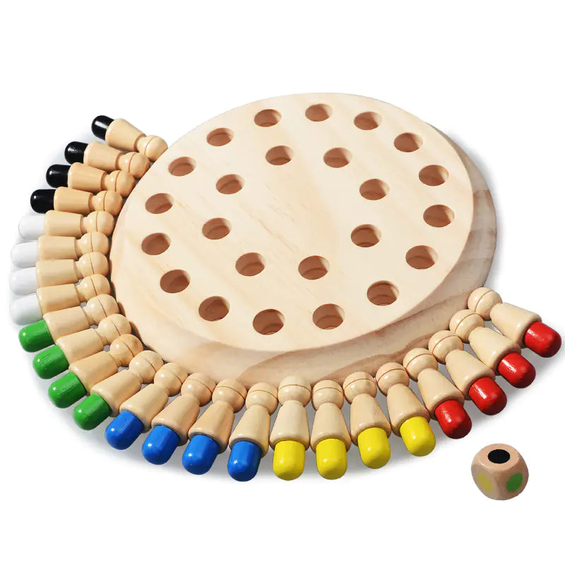 Montessori Wooden Memory Chess Matching Game