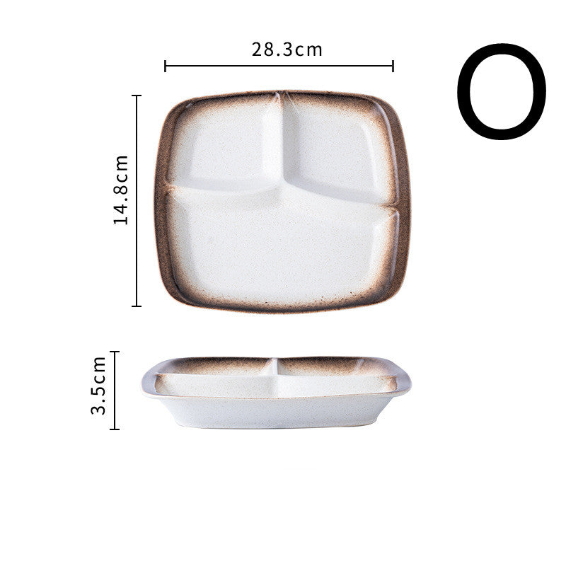 Japanese Ceramic Compartment Dinner Plate