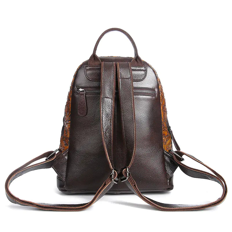 Hand Tooled Paulson/Baoerson Genuine Leather Backpack