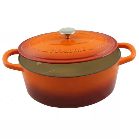 Sunbust 7-Quart Enameled Cast Iron Dutch Oven with Lid