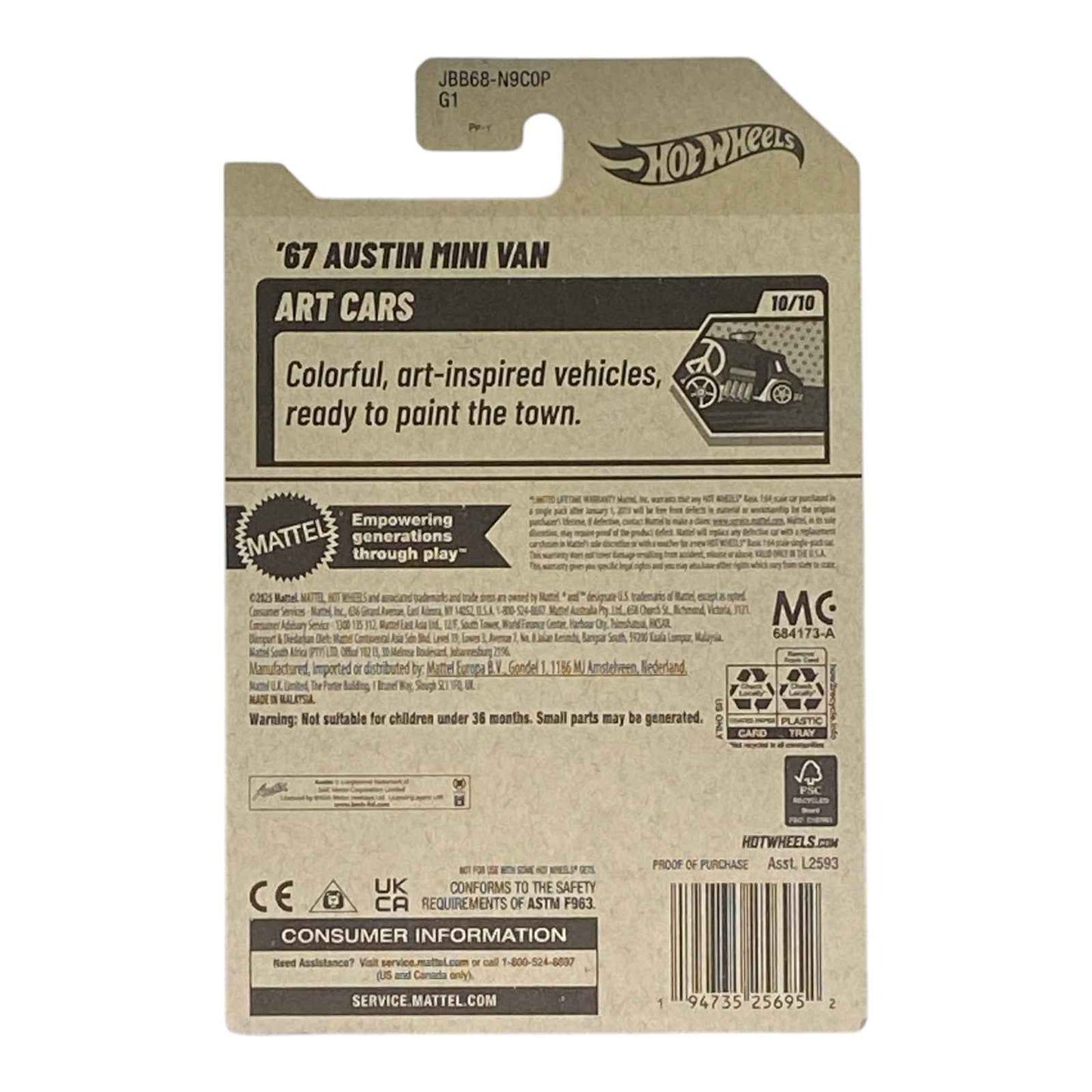 Hot Wheels '67 Austin Mini Van - Art Cars Series 10/10