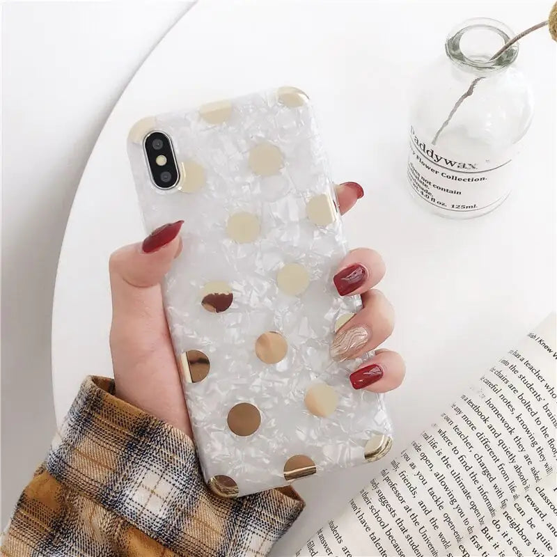 Polka Dot Bronzing Shell Pattern Phone Case