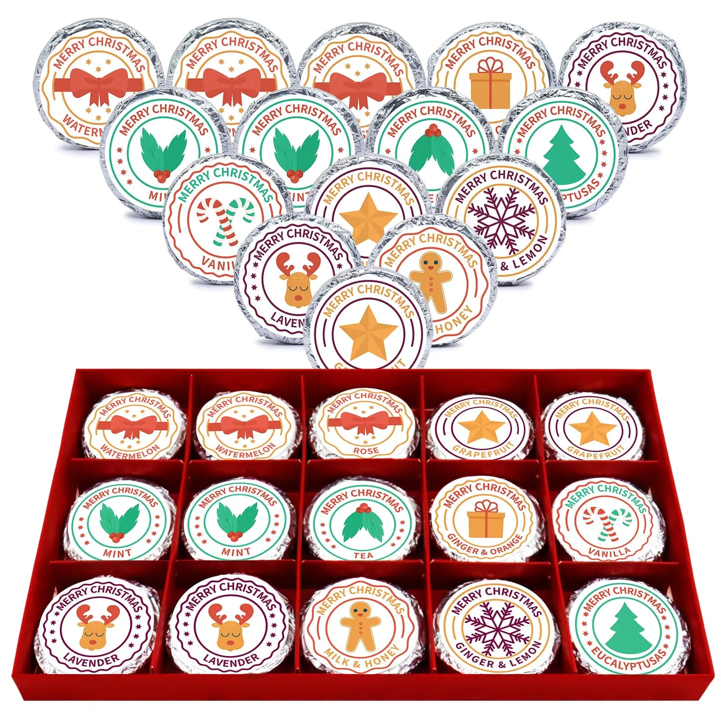 Shower Steamer Aromatherapy Gift Set - 15-Pack Christmas Shower Bombs Gifts for Her Christmas Gifts Birthday Gifts Self Care Gifts for Women Organic Eucalyptus Random Fragrances