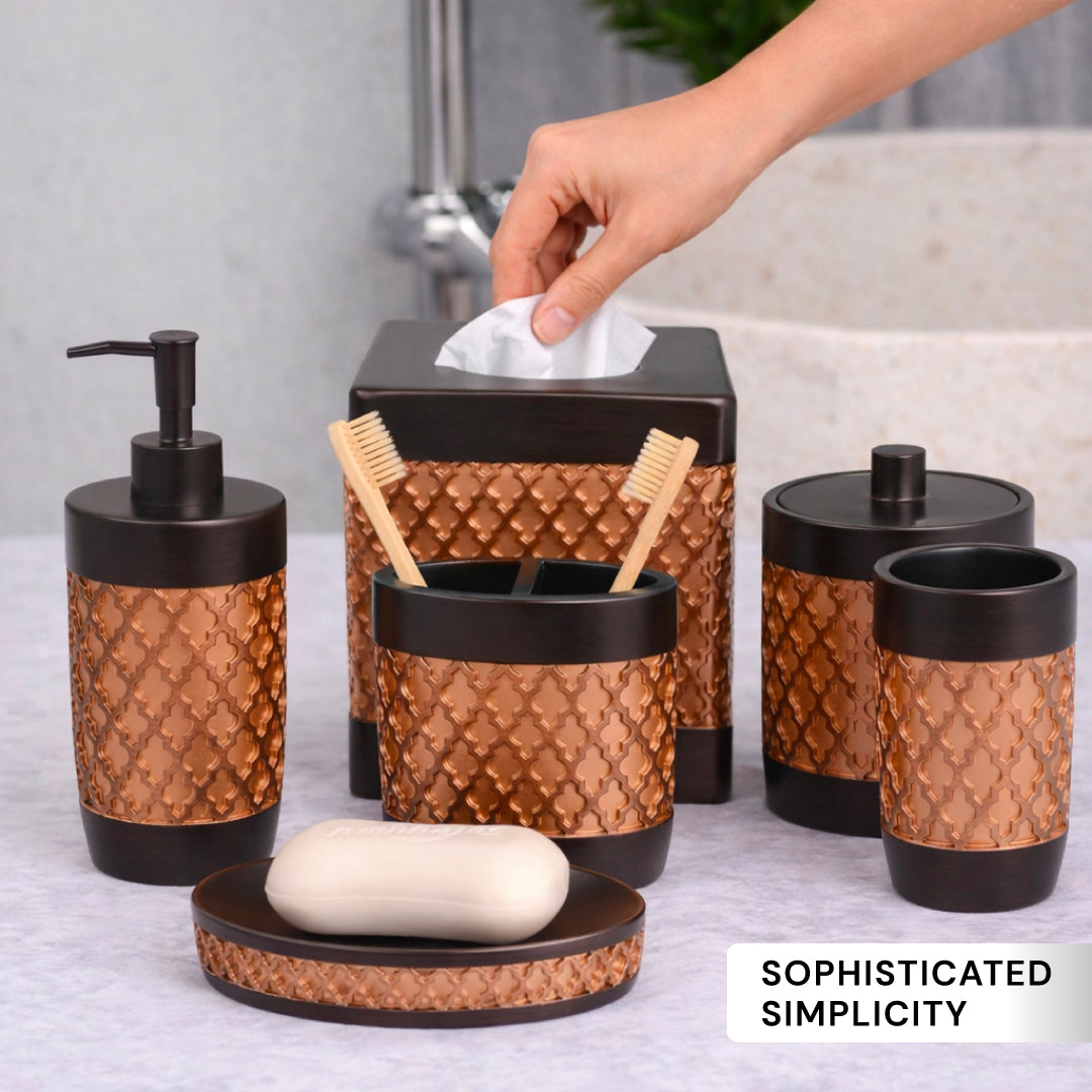 The Wally Collection – Elegant Modern Bathroom Décor Accessories Set of 6