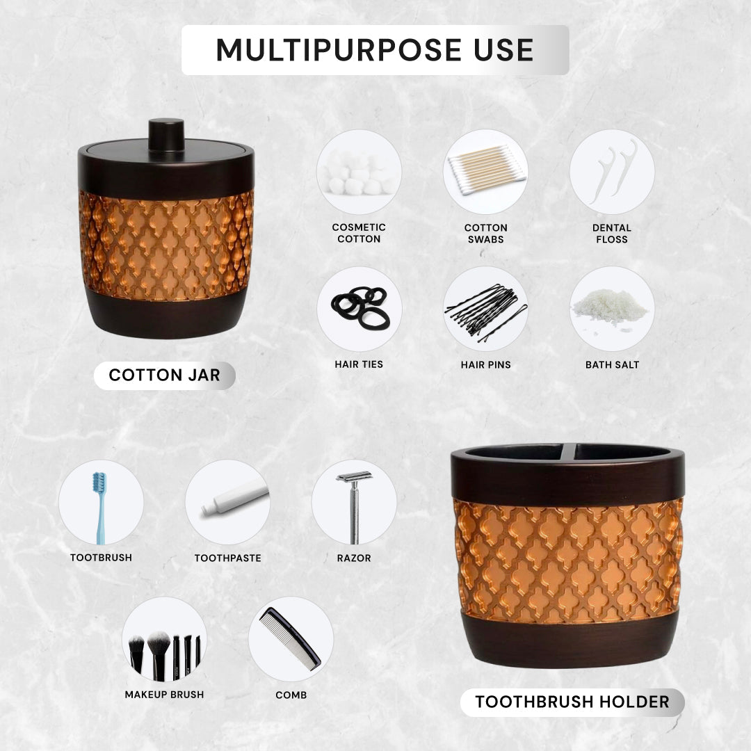 The Wally Collection – Elegant Modern Bathroom Décor Accessories Set of 6