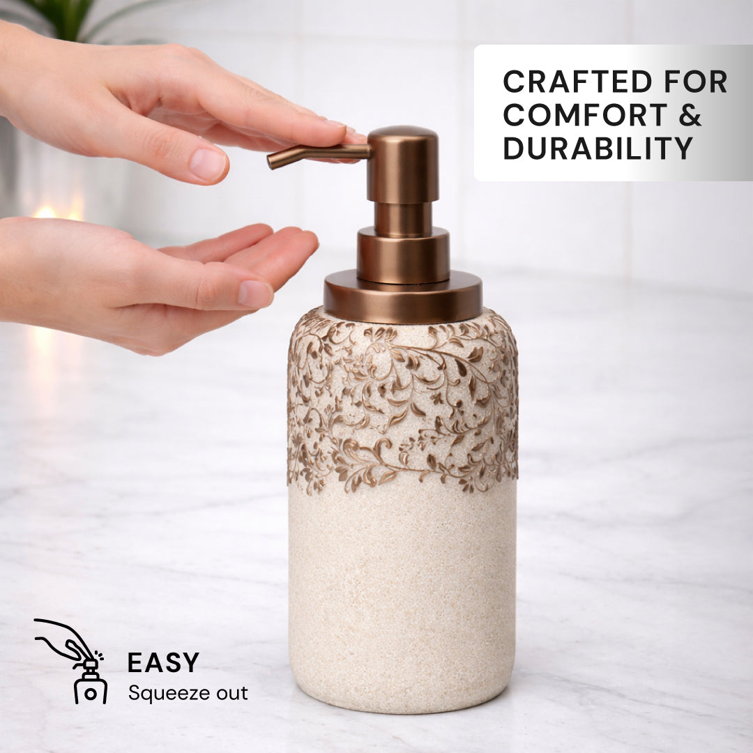 The Beige Stella Collection – Elegant Modern Bathroom Décor Accessories Set of 6