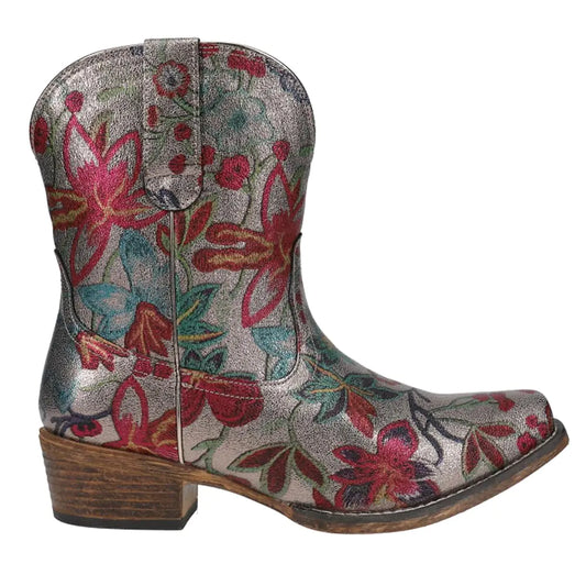 ROPER Women's Snip Toe All Over Floral Grey Boot