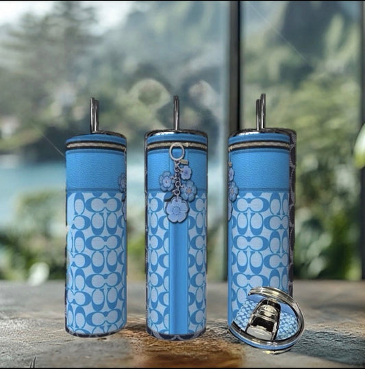 20oz Blue Stainless Steel Tumbler with Matching Lid