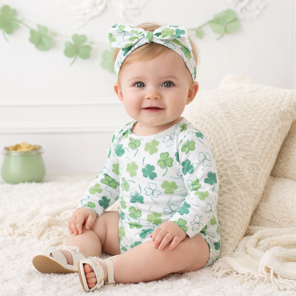 Shamrock Baby Bodysuit – Soft Bamboo Irish Charm - St. Pat
