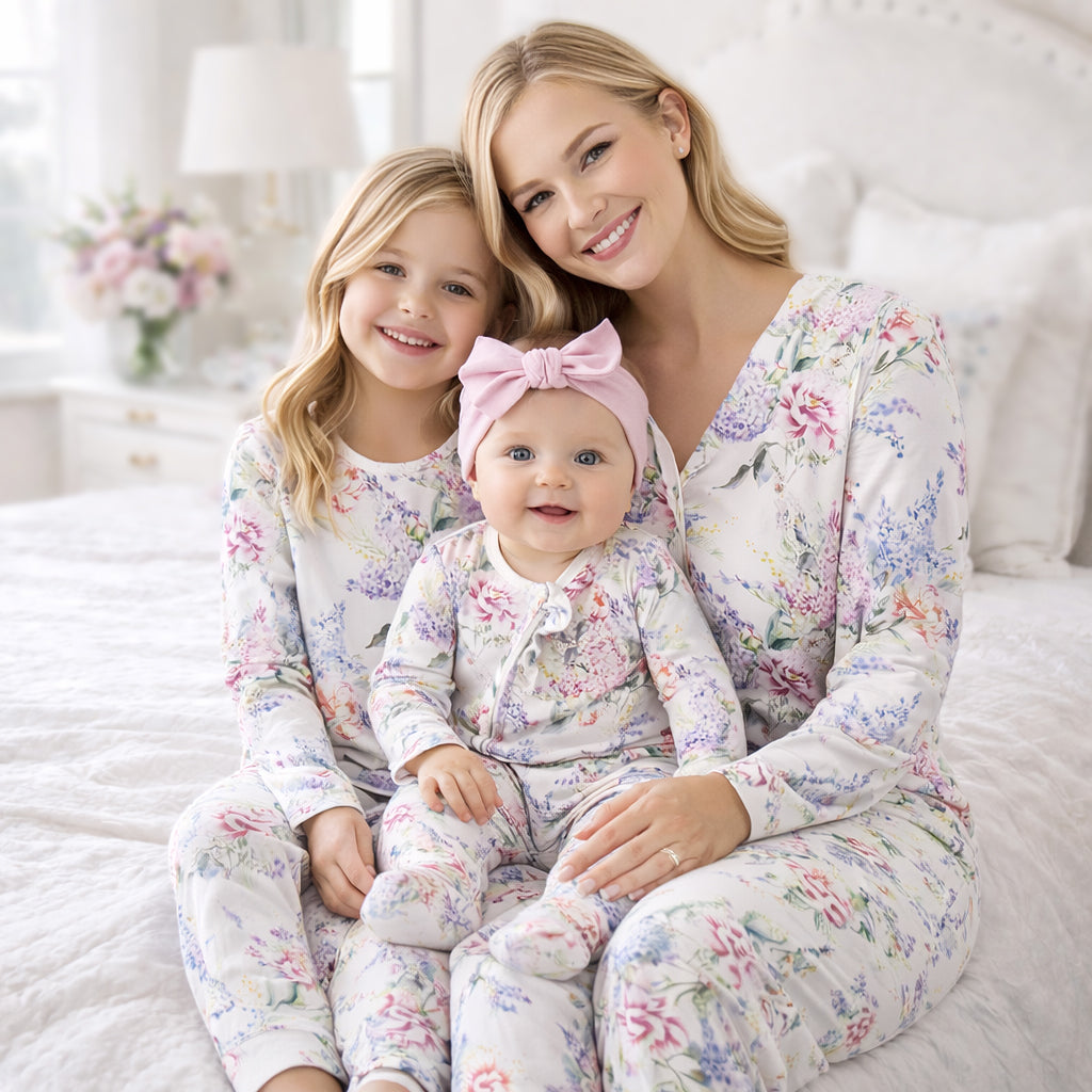 Dream Blossom Bamboo Kids Pajama Set with Floral Print