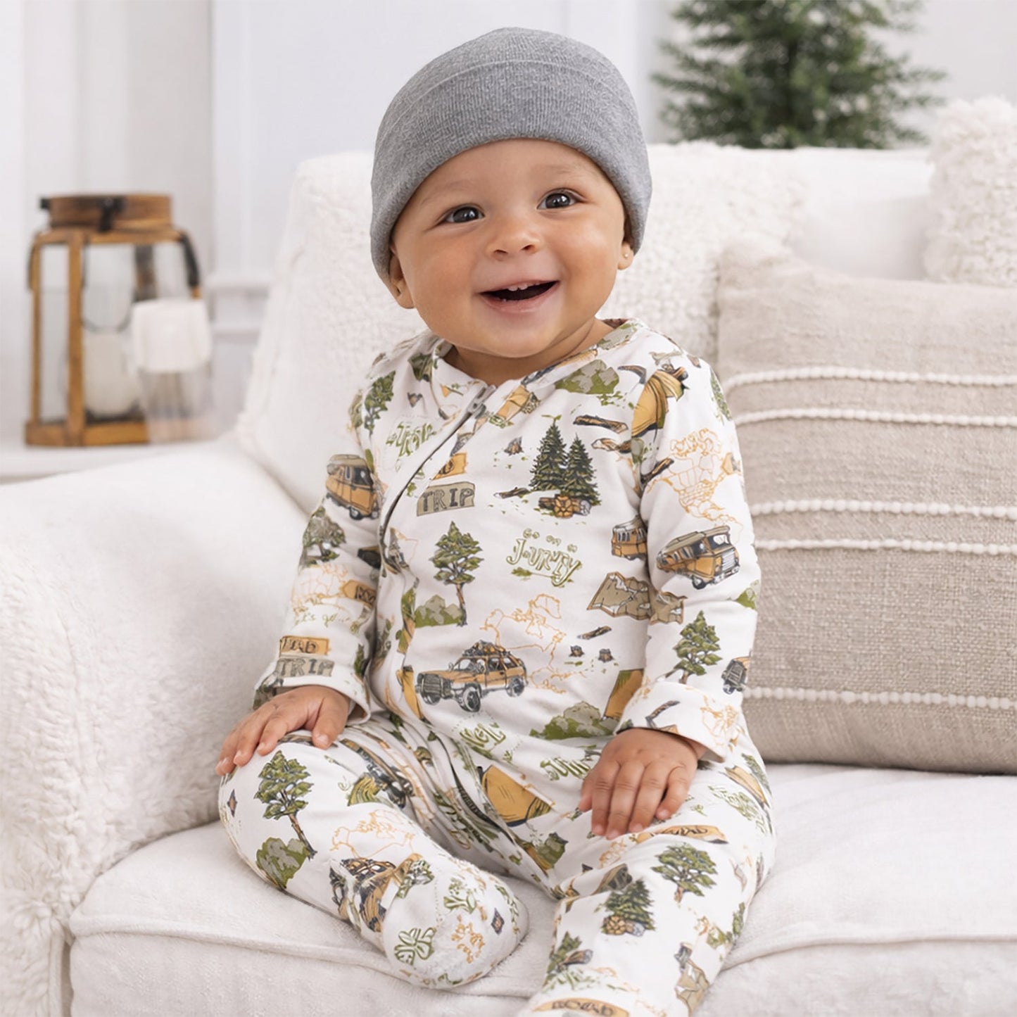 Trailblazer Bamboo Zipper Convertible Romper for Baby Boys