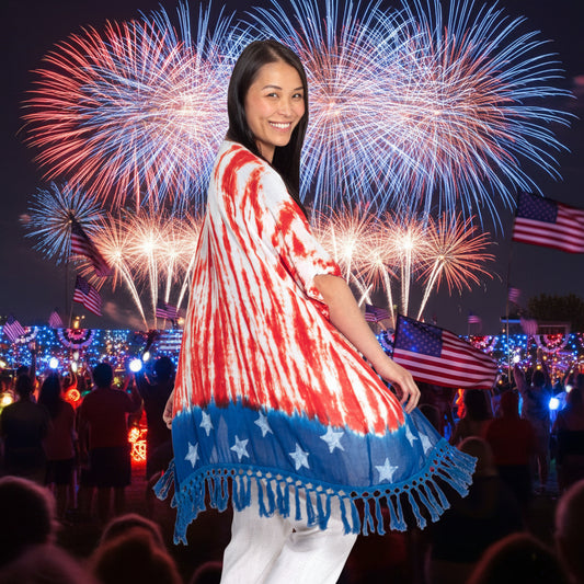 Stars & Stripes Handcrafted Lightweight Kimono