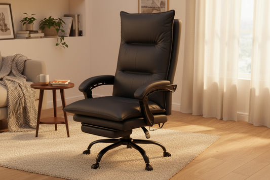 Double Padded Executive Massage Heated Office Chair Charcoal