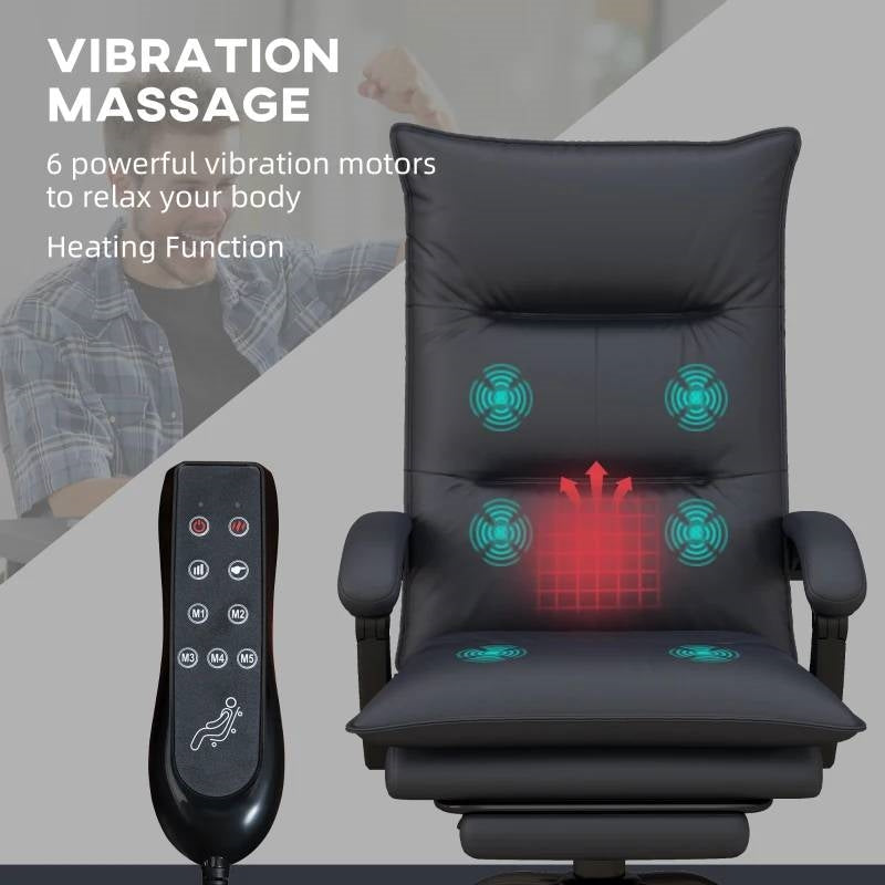 Double Padded Heated Office Chair with Massage