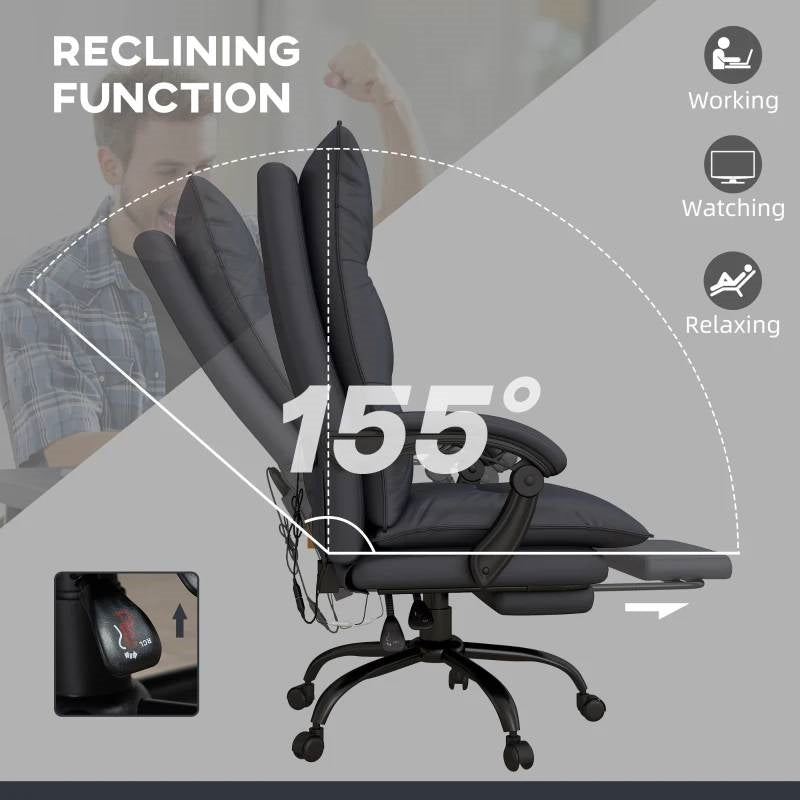 Double Padded Heated Office Chair with Massage