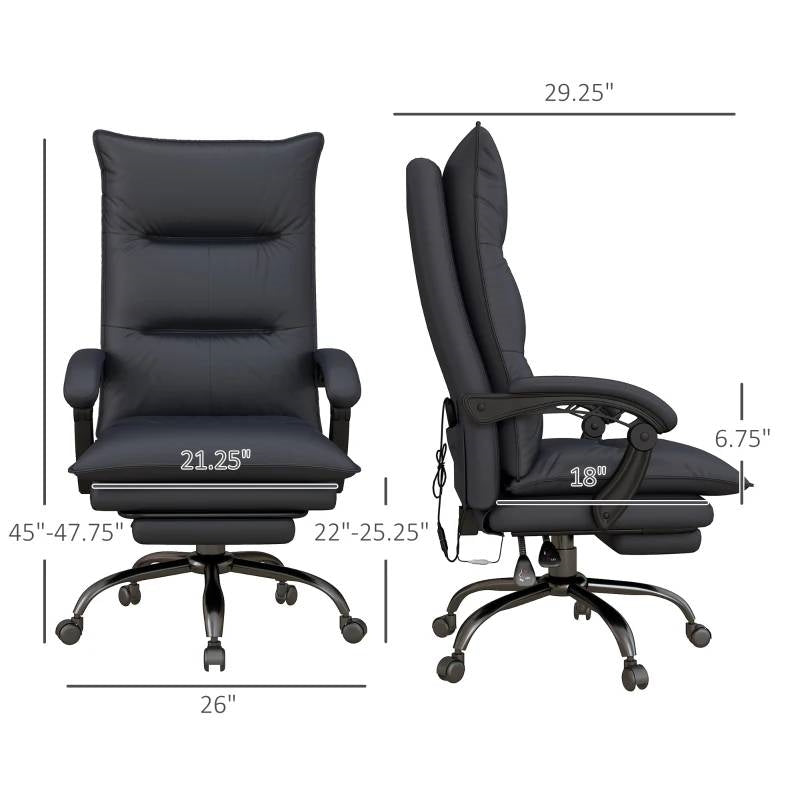 Double Padded Heated Office Chair with Massage