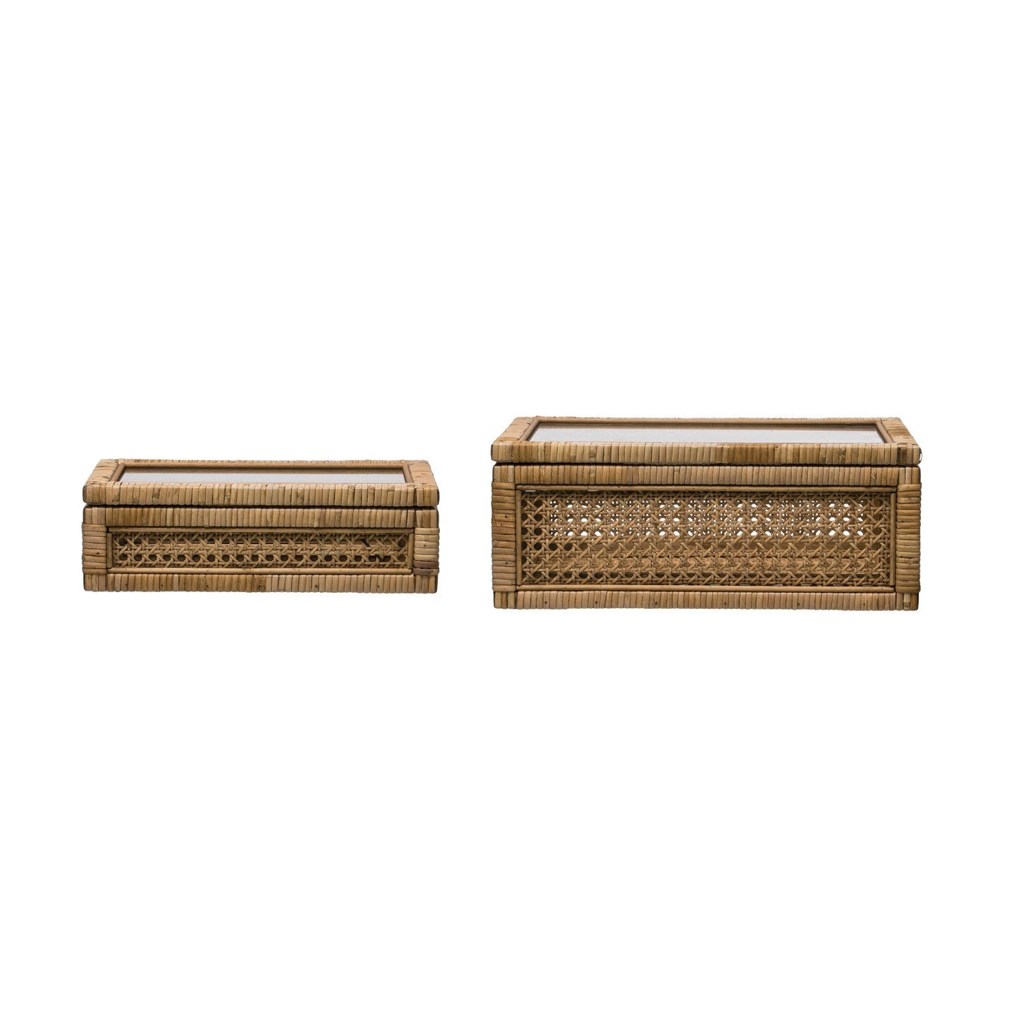 Woven Rattan Wood Display Boxes