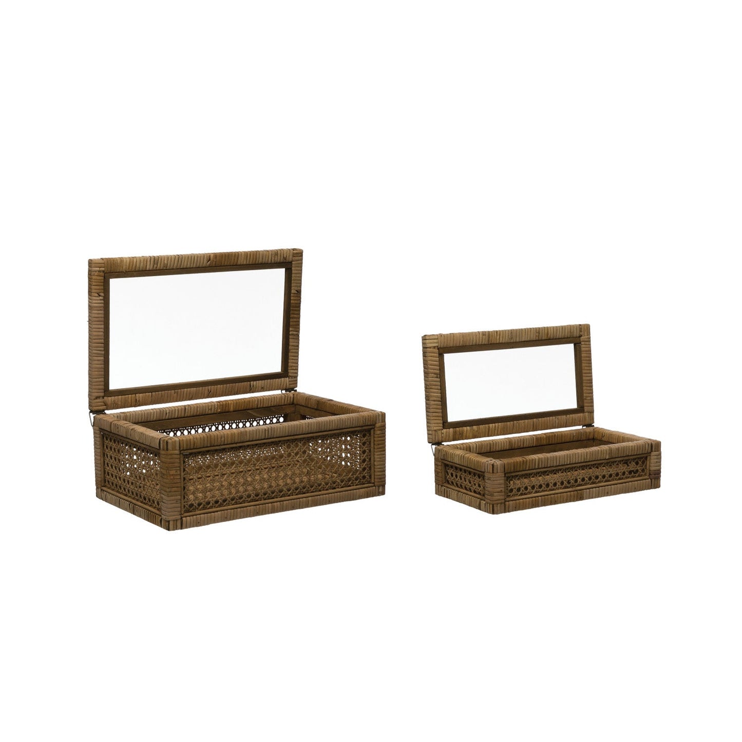 Woven Rattan Wood Display Boxes