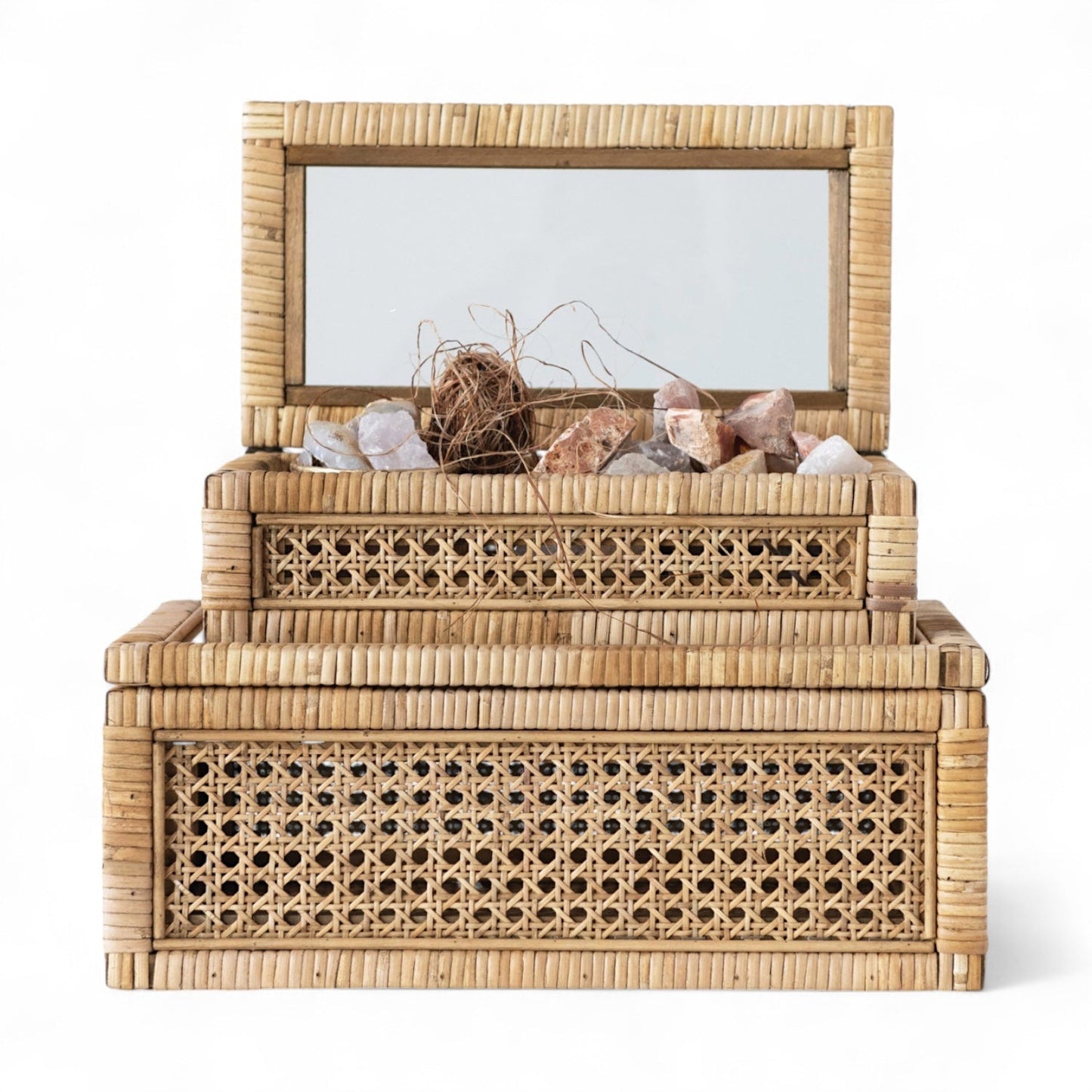 Woven Rattan Wood Display Boxes