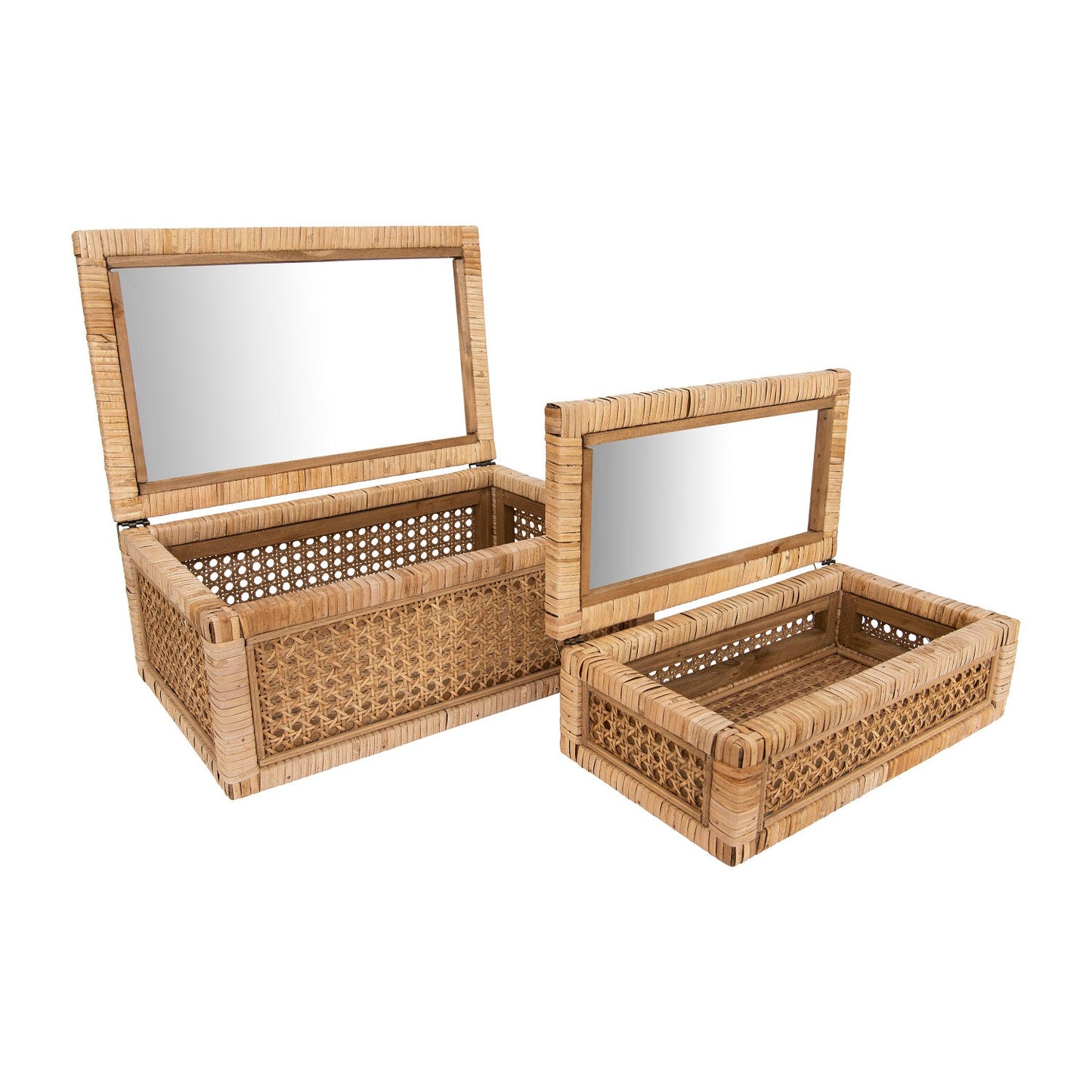 Woven Rattan Wood Display Boxes