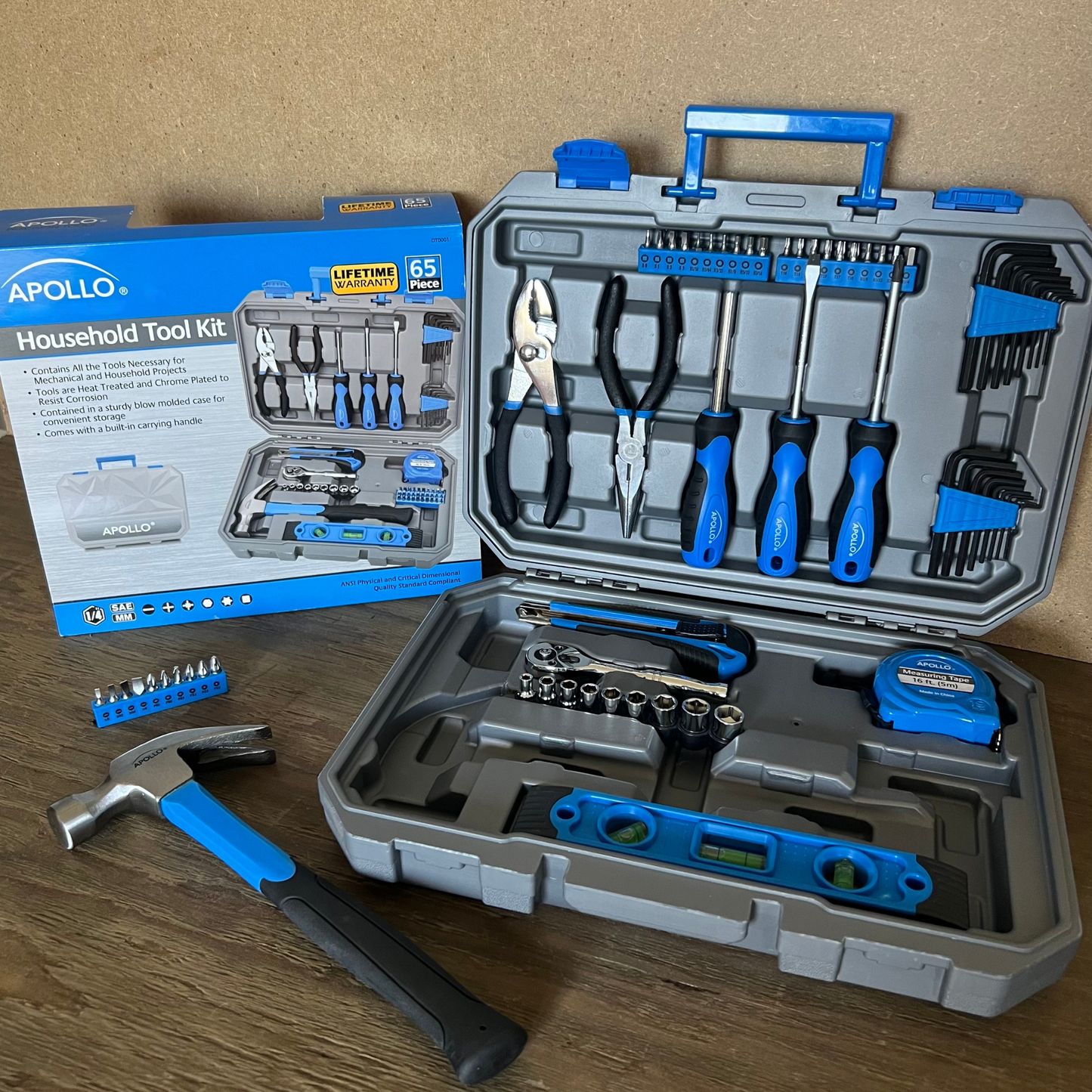 65 Piece Household and Mechanical Tool Set