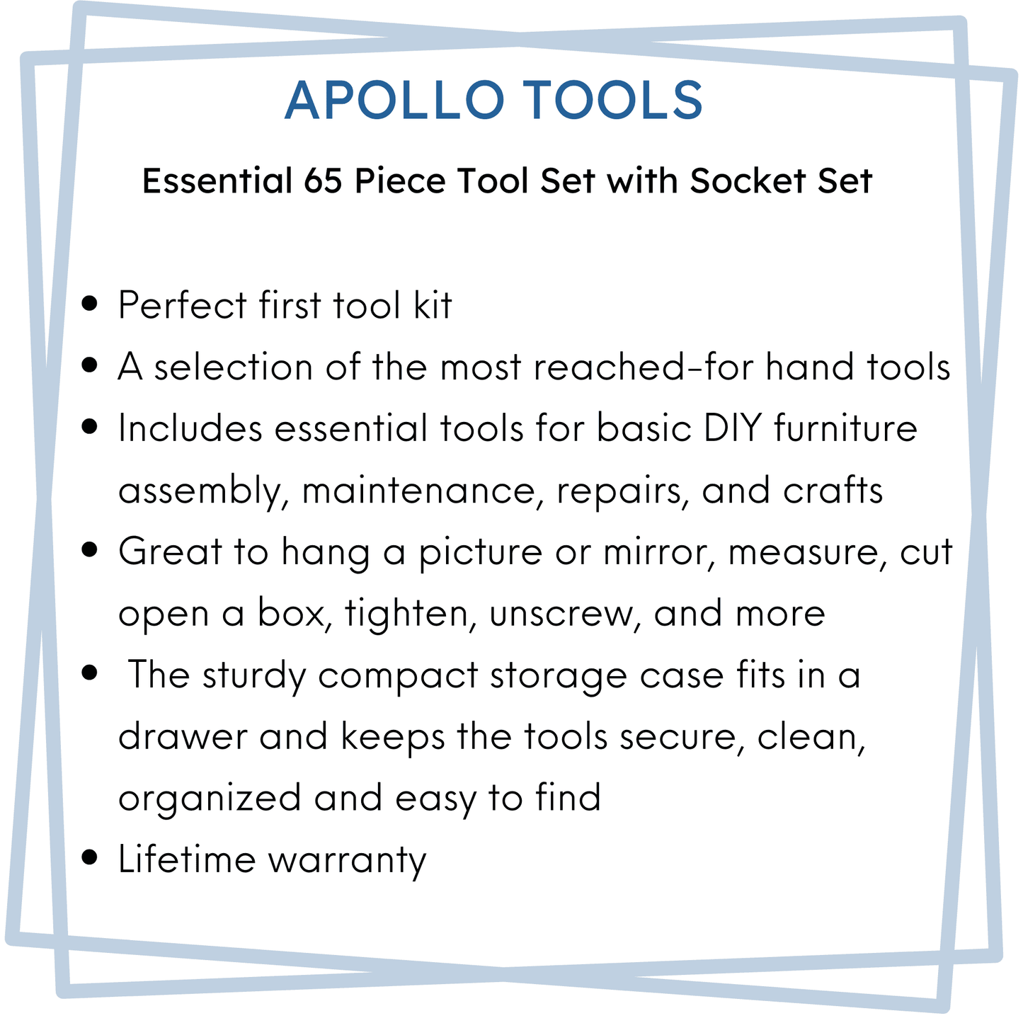 65 Piece Household and Mechanical Tool Set