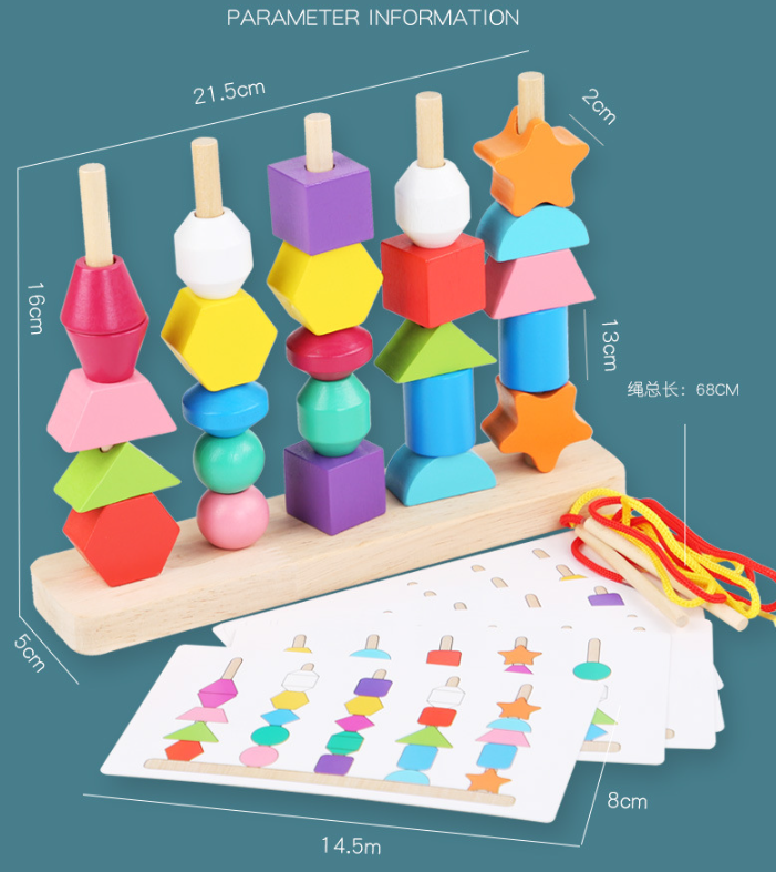 Montessori Stacker — Wooden Geometric Shapes Learning Toy