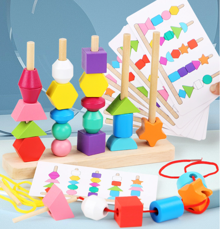 Montessori Stacker — Wooden Geometric Shapes Learning Toy