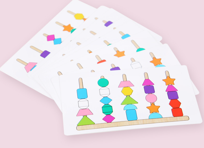 Montessori Stacker — Wooden Geometric Shapes Learning Toy