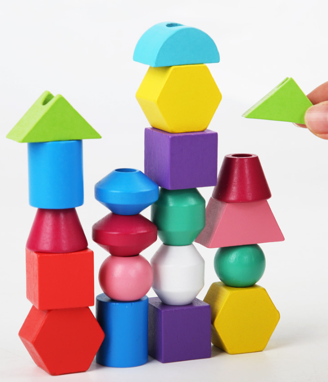 Montessori Stacker — Wooden Geometric Shapes Learning Toy