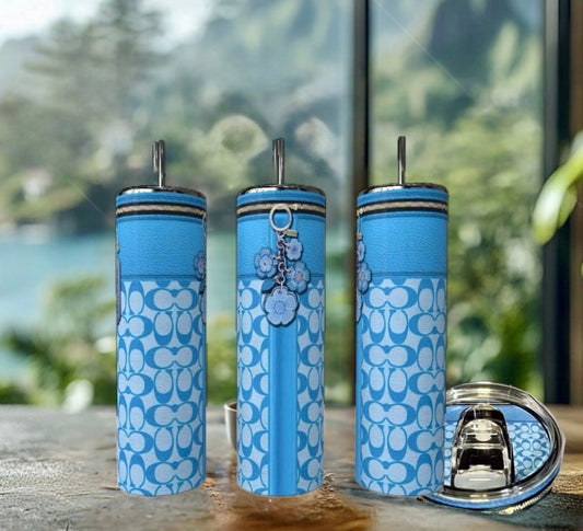 20oz Blue Stainless Steel Tumbler with Matching Lid