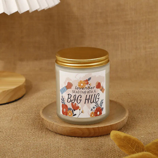 Custom Lavender Scented Soy Candle in Glass Cup