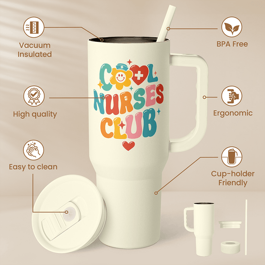 Beige Nurse Slidemate | Slider Tumbler with Handle 40oz