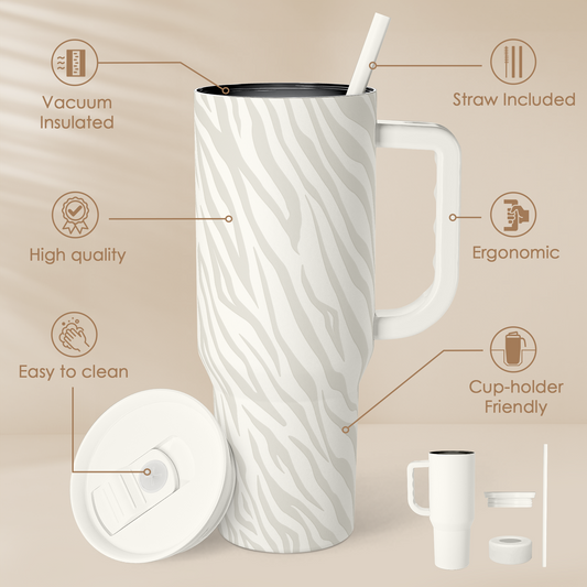 Grey Zebra Slidemate | Slider Tumbler with Handle 40oz