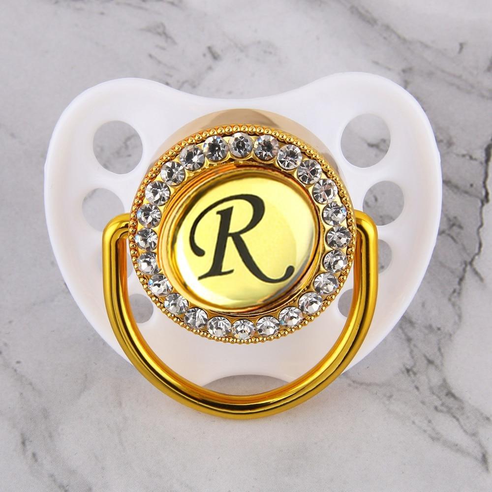 Initialed Crystal White Bling Pacifier *A-Z*