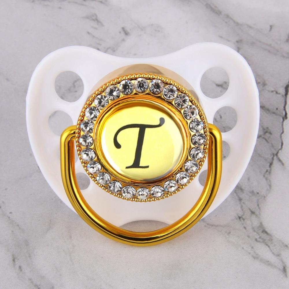 Initialed Crystal White Bling Pacifier *A-Z*