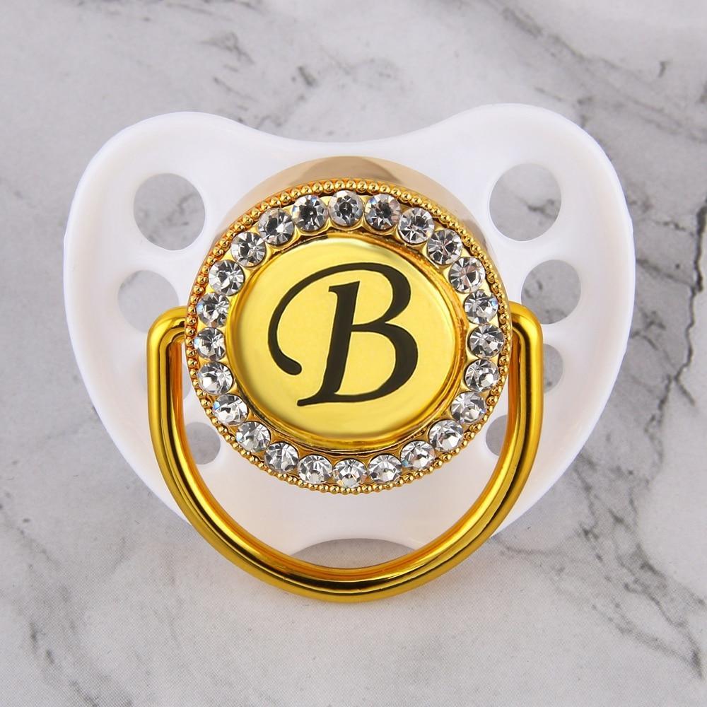 Initialed Crystal White Bling Pacifier *A-Z*