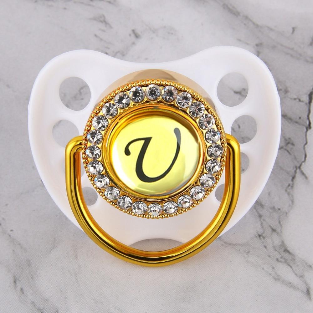 Initialed Crystal White Bling Pacifier *A-Z*