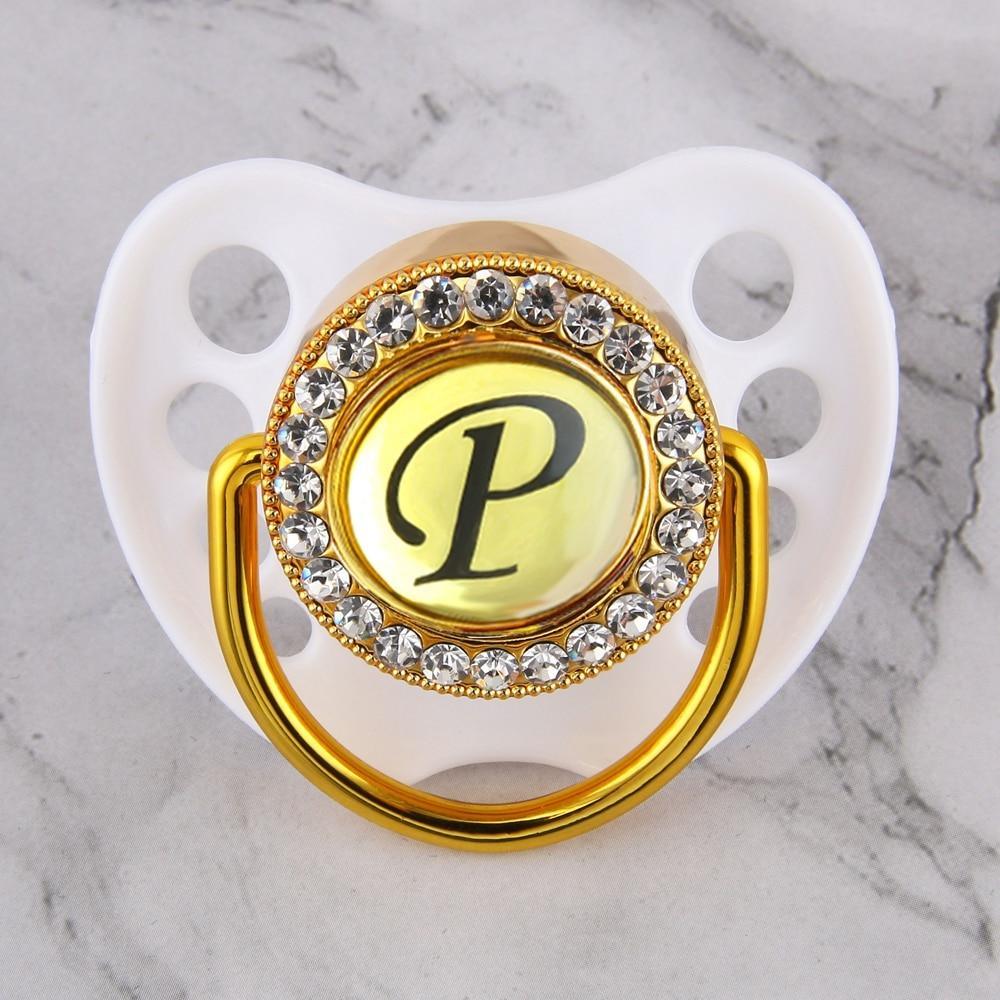 Initialed Crystal White Bling Pacifier *A-Z*