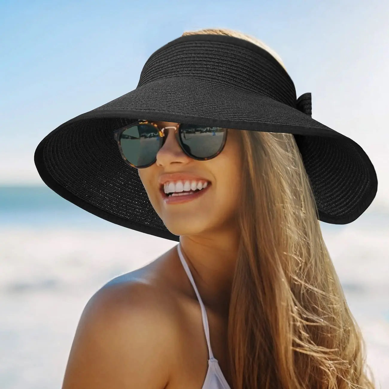 Women Foldable Summer Visor Hat - Stylish and UV-Resistant