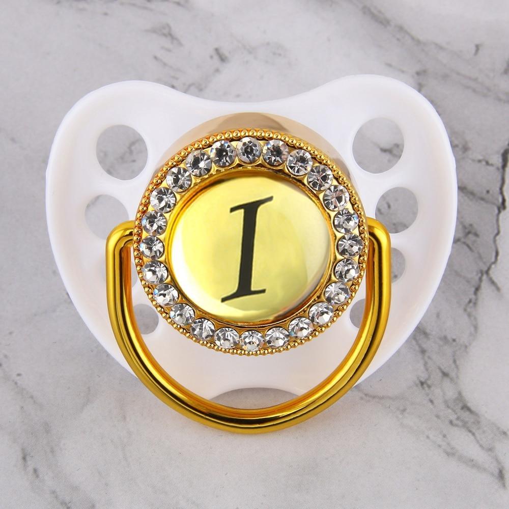Initialed Crystal White Bling Pacifier *A-Z*
