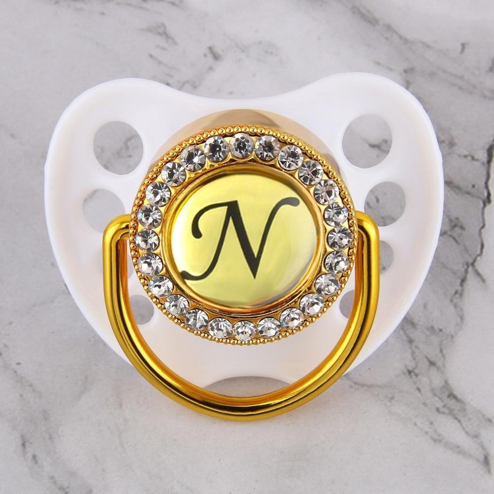 Initialed Crystal White Bling Pacifier *A-Z*