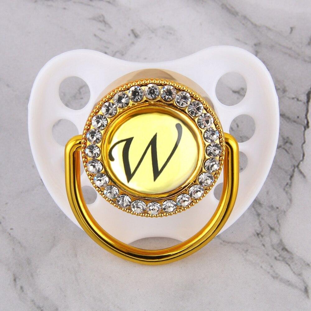 Initialed Crystal White Bling Pacifier *A-Z*