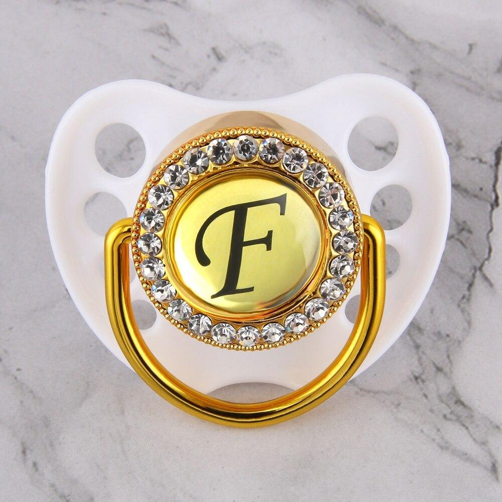 Initialed Crystal White Bling Pacifier *A-Z*