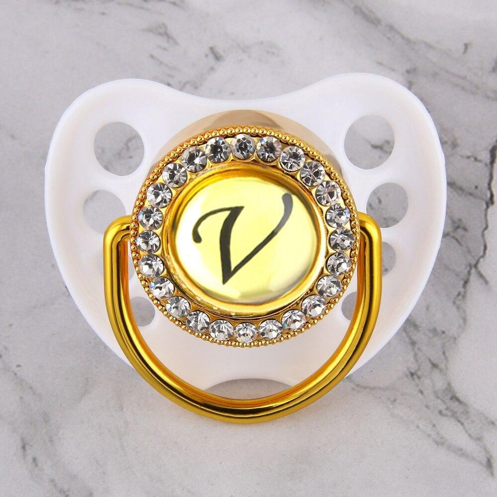 Initialed Crystal White Bling Pacifier *A-Z*