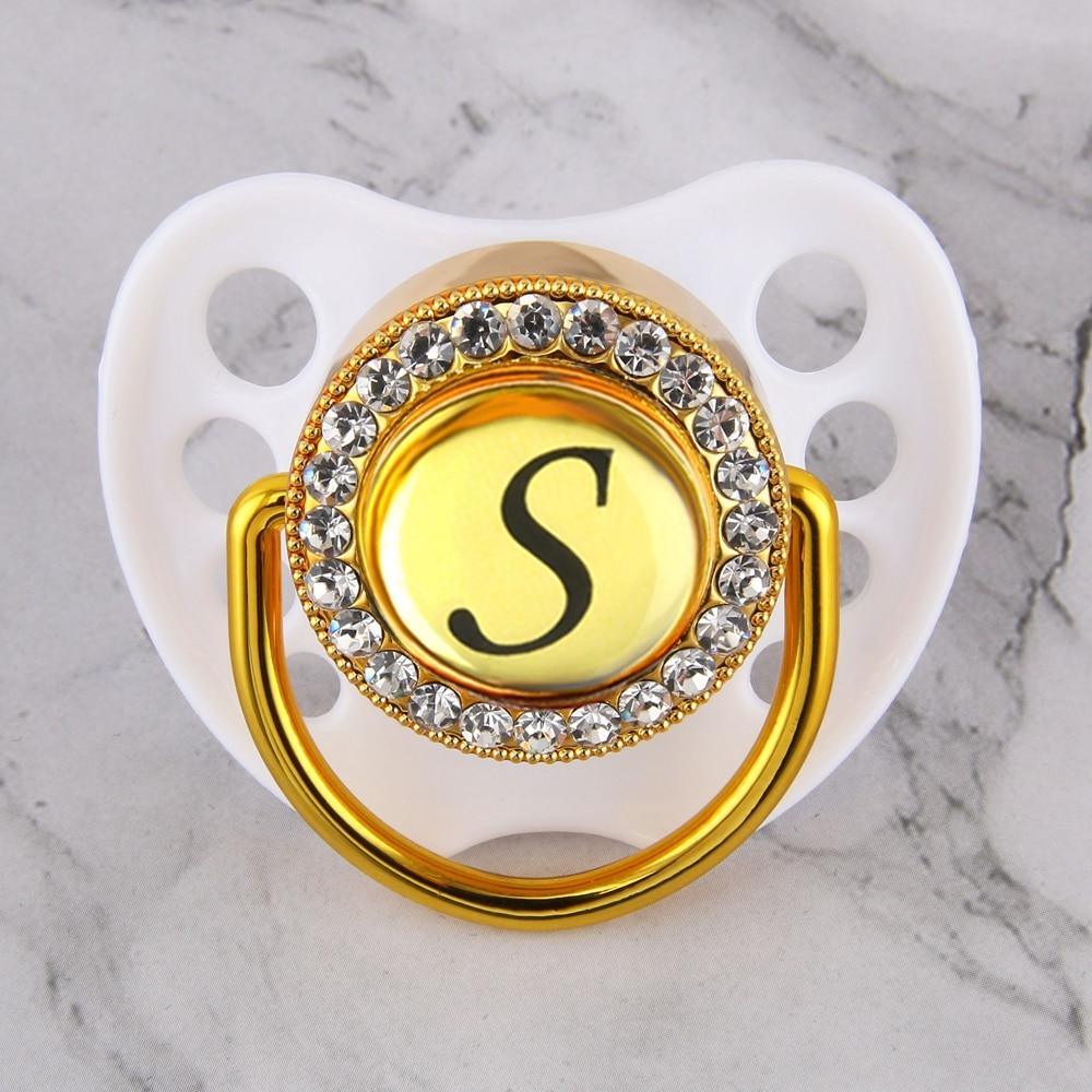 Initialed Crystal White Bling Pacifier *A-Z*