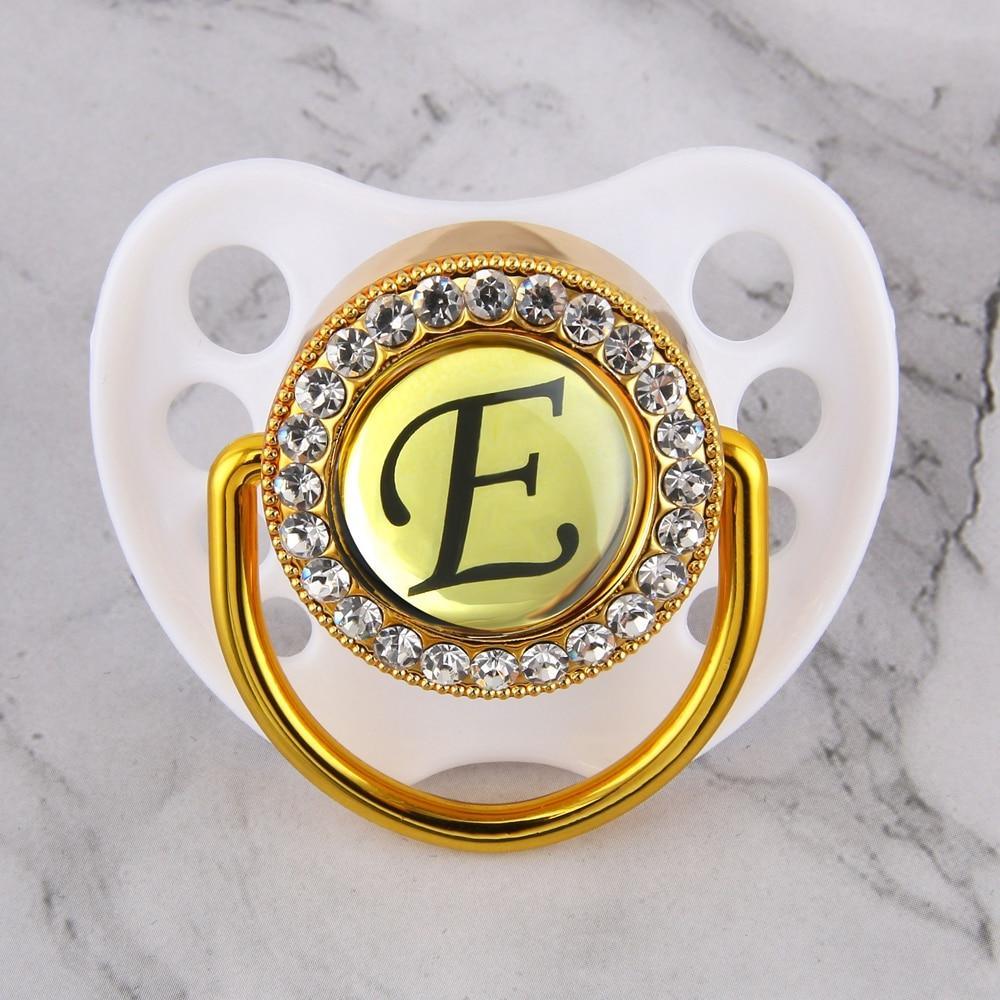 Initialed Crystal White Bling Pacifier *A-Z*
