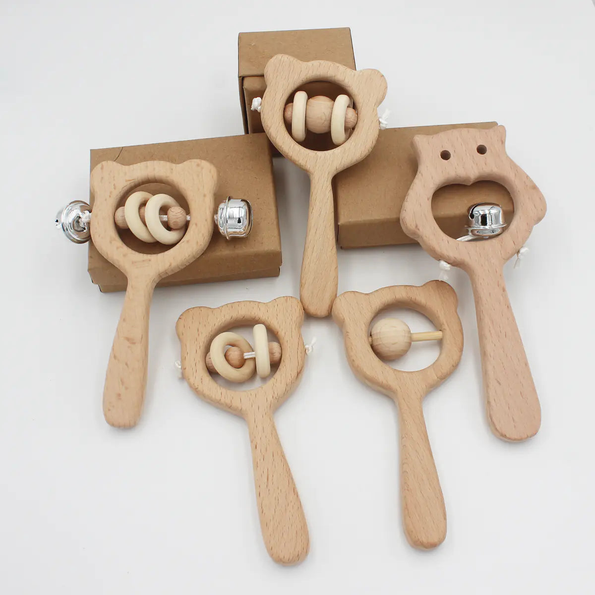 Wooden Beech Handle Chewing Baby Toy